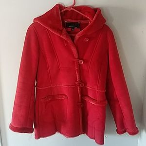 Jones New York Hooded Faux-fur lined toggle coat